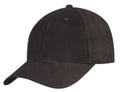 Brushed Cotton Baseball Caps Hats Light Weight 6 Panel Low Crown-Black-