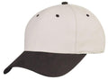 Brushed Cotton Baseball Caps Hats Light Weight 6 Panel Low Crown-Black/Stone Gray-