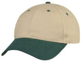 Light Weight Brushed Cotton 6 Panel Low Crown Baseball Polo Caps Hats-DARK GREEN/KHAKI-