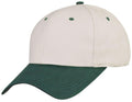 Light Weight Brushed Cotton 6 Panel Low Crown Baseball Polo Caps Hats-DARK GREEN / STONE GRAY-