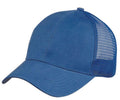 Light Weight Brushed Cotton Mesh Trucker Baseball Hats Caps Snap Closure-ROYAL-