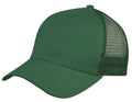 Light Weight Brushed Cotton Mesh Trucker Baseball Hats Caps Snap Closure-DARK GREEN-