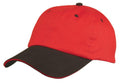 Light Weight Brushed Sandwich Cotton 6 Panel Low Crown Baseball Hats Caps-BLACK / RED-