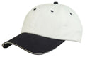 Light Weight Brushed Sandwich Cotton 6 Panel Low Crown Baseball Hats Caps-BLACK / WHITE-