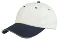 Light Weight Brushed Sandwich Cotton 6 Panel Low Crown Baseball Hats Caps-NAVY / WHITE-