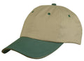 Light Weight Brushed Sandwich Cotton 6 Panel Low Crown Baseball Hats Caps-DARK GREEN / KHAKI-