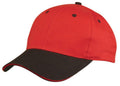 Light Weight Brushed Cotton Sandwich Baseball Hats Caps-BLACK/RED-