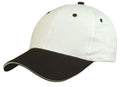 Light Weight Brushed Cotton Sandwich Baseball Hats Caps-BLACK/WHITE-