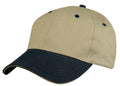 Light Weight Brushed Cotton Sandwich Baseball Hats Caps-BLACK/KHAKI-