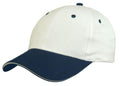 Light Weight Brushed Cotton Sandwich Baseball Hats Caps-NAVY/WHITE-
