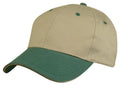Light Weight Brushed Cotton Sandwich Baseball Hats Caps-DARK GREEN/KHAKI-