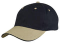 Light Weight Brushed Cotton Sandwich Baseball Hats Caps-KHAKI/BLACK-