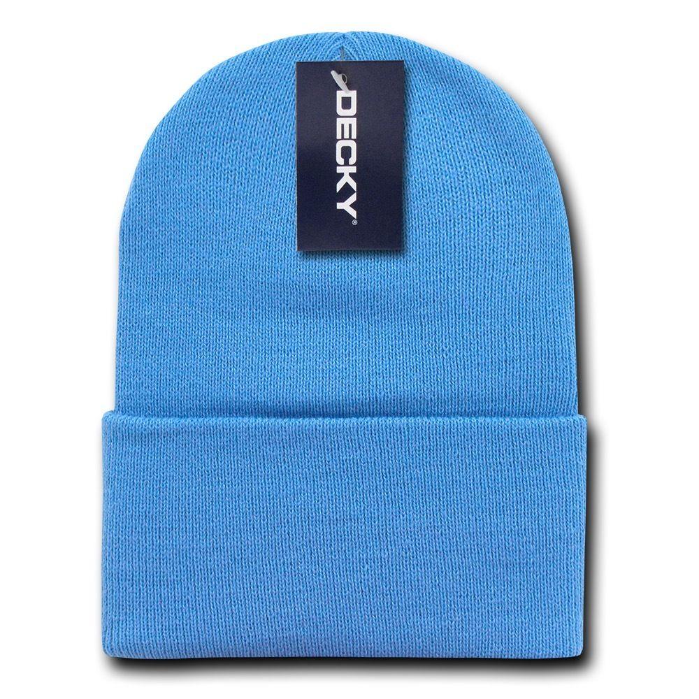 Long Cuffed Made In USA / American Beanies Watch Caps Hats Ski Winter Unisex-SKY-
