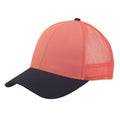 Low Crown Cotton Twill 6 Panel Mesh Baseball Trucker Hats Caps-BLACK/ORANGE-