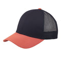 Low Crown Cotton Twill 6 Panel Mesh Baseball Trucker Hats Caps-ORANGE/BLACK-