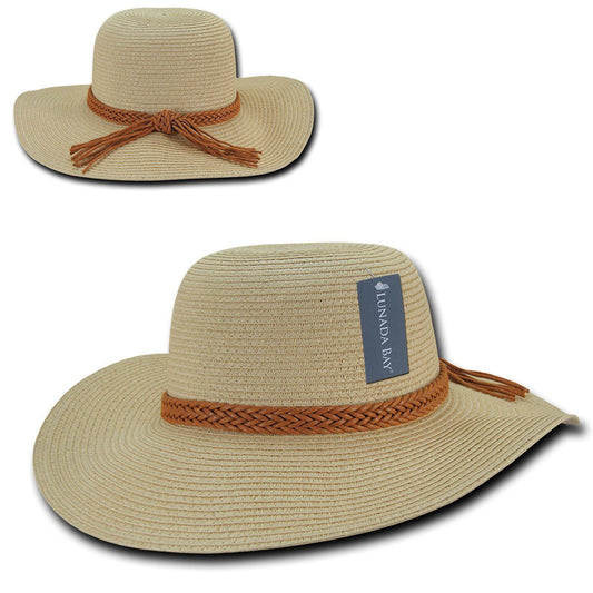 Lunada Bay Braid Sun Summer Beach Paper Straw For Women Hats Wide Brim-