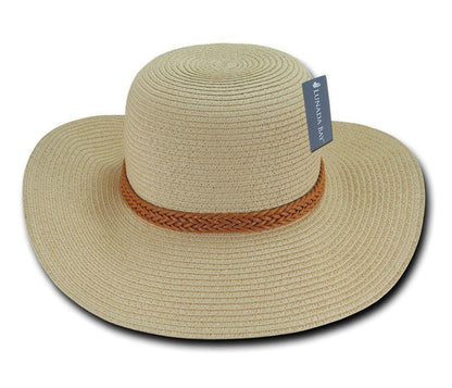 Lunada Bay Braid Sun Summer Beach Paper Straw For Women Hats Wide Brim-