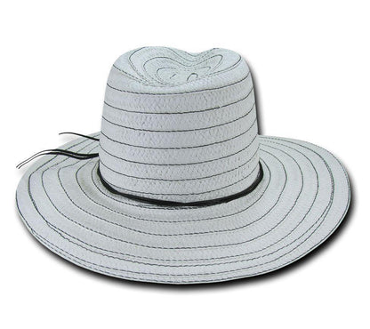 Lunada Bay Braid Sun Summer Beach Shade Paper B&W Straw Women Hats Wide Brim-