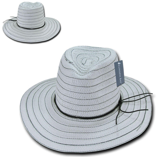 Lunada Bay Braid Sun Summer Beach Shade Paper B&W Straw Women Hats Wide Brim-