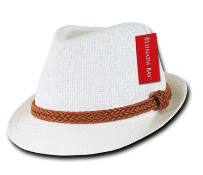 Lunada Bay Paper Straw Fedora Braided Hatband Caps Hats Paper Straw Unisex-Black-Small/Medium-