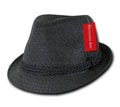 Lunada Bay Paper Straw Fedora Braided Hatband Caps Hats Paper Straw Unisex-Black-Small/Medium-