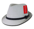 Lunada Bay Paper Straw Fedora Braided Hatband Caps Hats Paper Straw Unisex-Light Grey-Small/Medium-