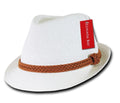 Lunada Bay Paper Straw Fedora Braided Hatband Caps Hats Paper Straw Unisex-White-Small/Medium-