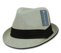 Lunada Bay Paper Straw Fedoras With Hatband Caps Hats Paper Straw Unisex-Light Grey-Small/Medium-
