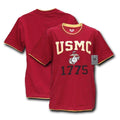 Military Air Force Army Marines USmc Coast Guard Pitch Double Layer Tee T-Shirts-Marines - Cardinal-Regular-Small