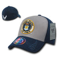 Rapid Dominance Military Air Force Marines Navy Army Coast Guard Flex Baseball Hats Caps-Air Force - Grey / Navy-S/M-