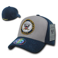 Rapid Dominance Military Air Force Marines Navy Army Coast Guard Flex Baseball Hats Caps-U.S. Navy - Grey / Navy-S/M-