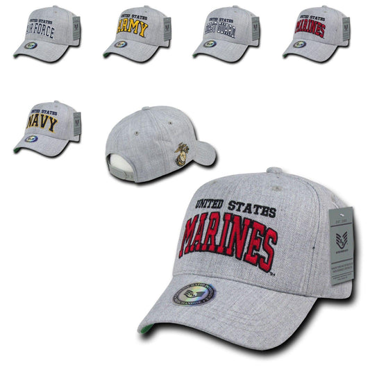 Rapid Dominance Military Air Force Navy Coast Guard Army Marines Grey Baseball Hats Caps-Air Force-Heather Grey-