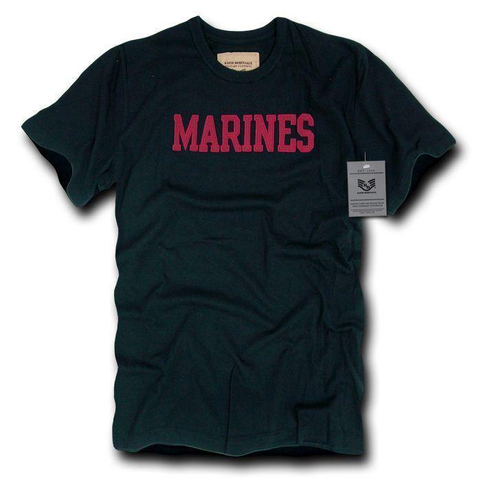 Rapid Dominance Military Law Enforcement Air Force Navy Army Marines Police Security T-Shirts-Marines - Black-Regular-X-Large