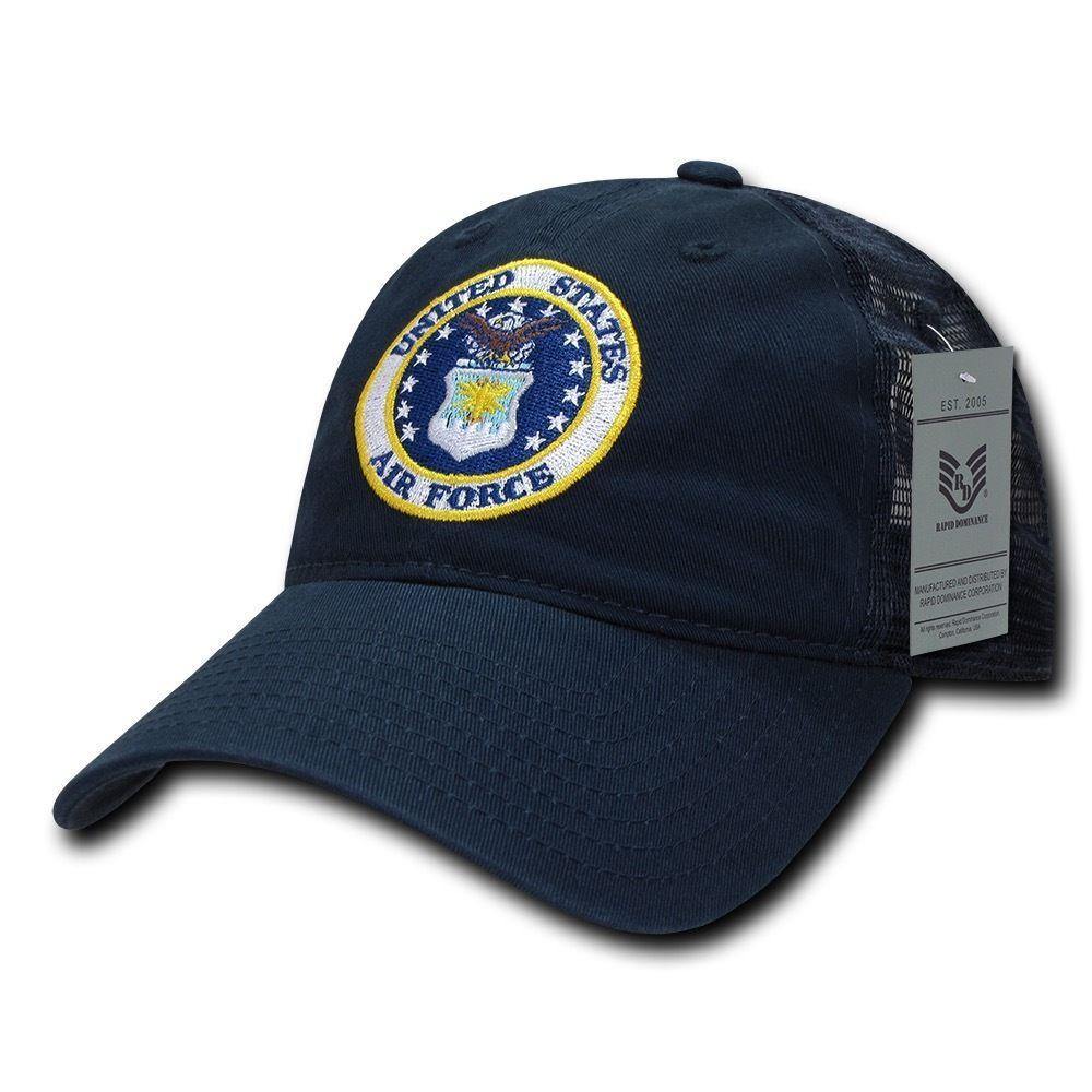 Rapid Dominance Law Enforcement Relaxed Trucker Cotton Low Crown Caps Hats-Air Force - Navy-
