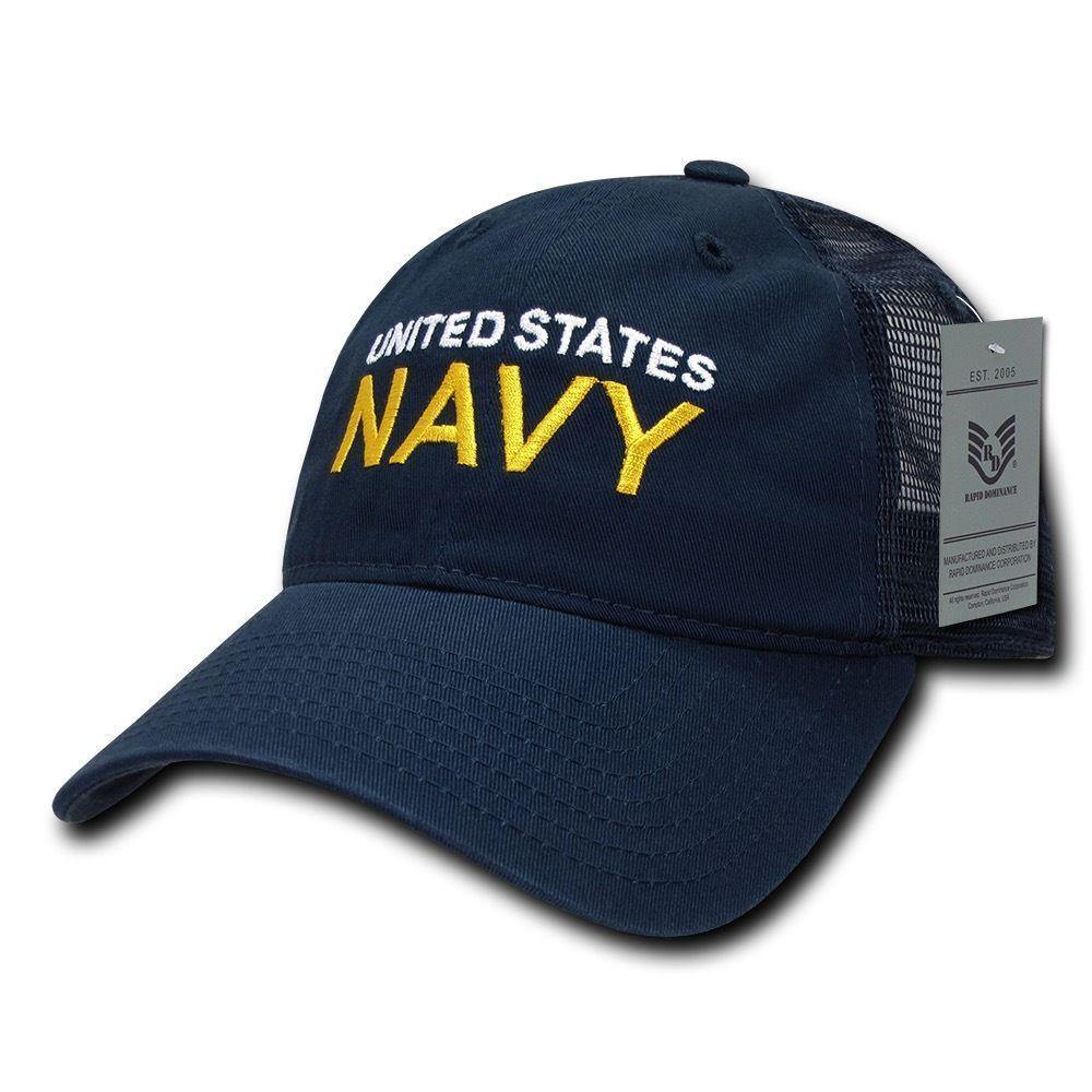 Rapid Dominance Law Enforcement Relaxed Trucker Cotton Low Crown Caps Hats-Air Force - Navy-