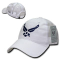 Rapid Dominance Law Enforcement Relaxed Trucker Cotton Low Crown Caps Hats-Air Force - White-