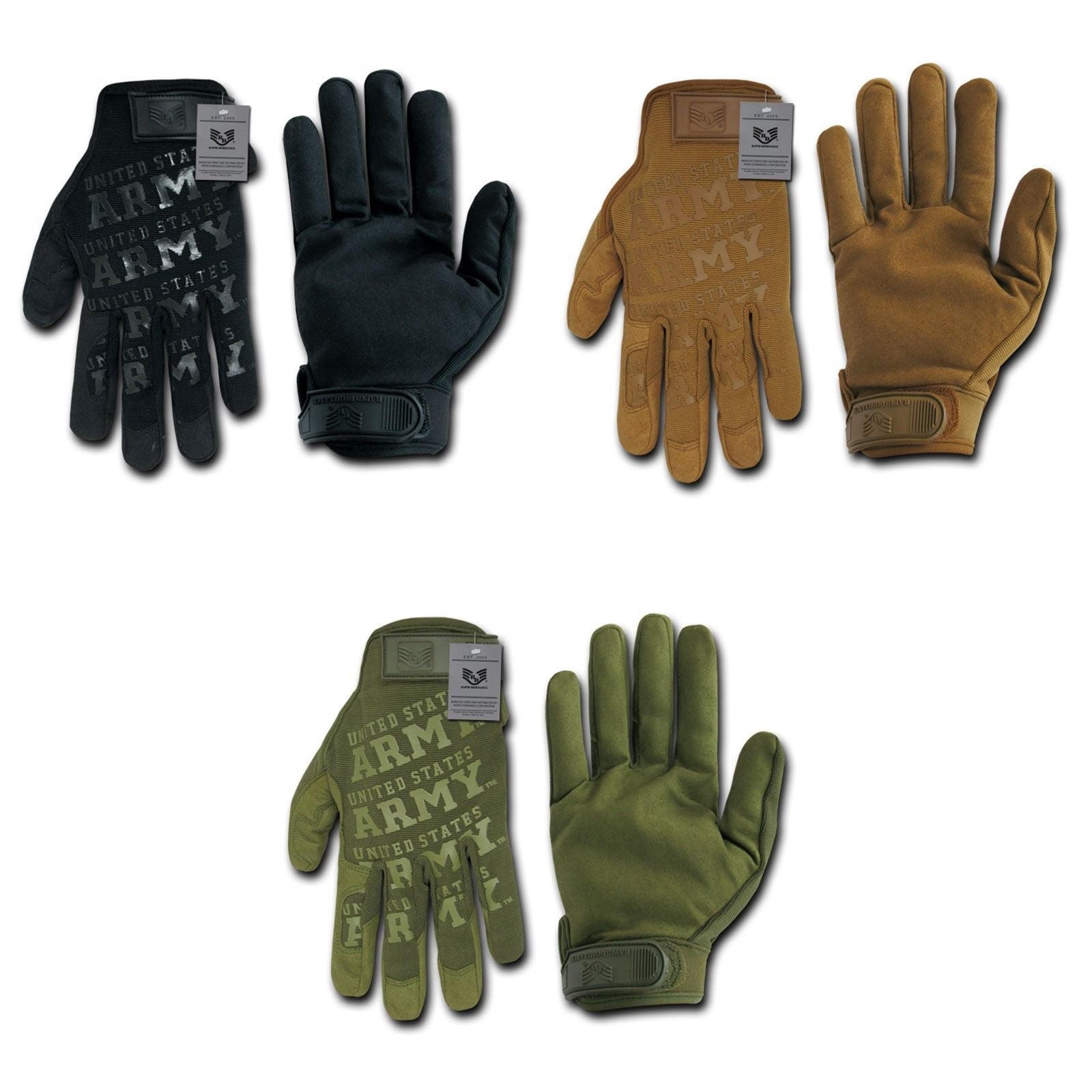Military Lightweight US Army Mechanics Work Gloves-Army - Black-Small-
