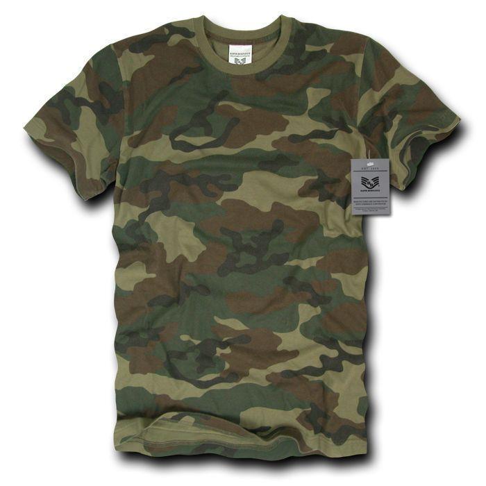 Rapid Dominance Military Woodland Camouflage Army Hunting T-Shirts Tees-Woodland-Small-
