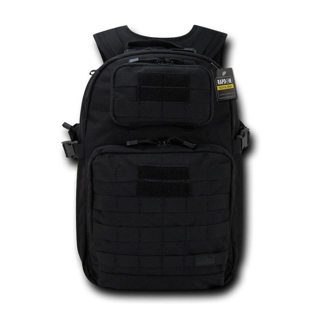 Molle Military Backpack Rucksack Tactical Outdoor Camping Hiking Water Resistant-Black-