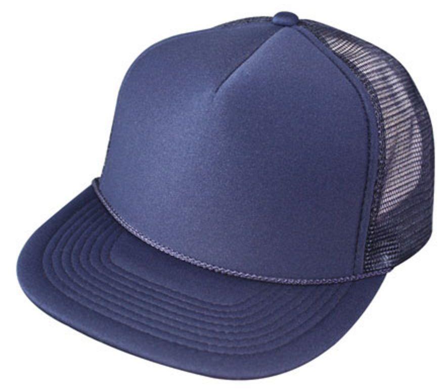 Black & White Foam Mesh Snapback Trucker Hat – Flat Bill, Adjustable – Men's Blank Cap