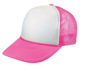 Neon Colors Summer Foam Mesh Trucker Blank Solid Plain Two Tone Snapback Hats Caps-NEON PINK/WHITE-