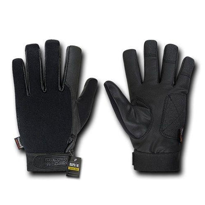 Neoprene Water Repellent Tactical Patrol Army Military Black Gloves-Small-