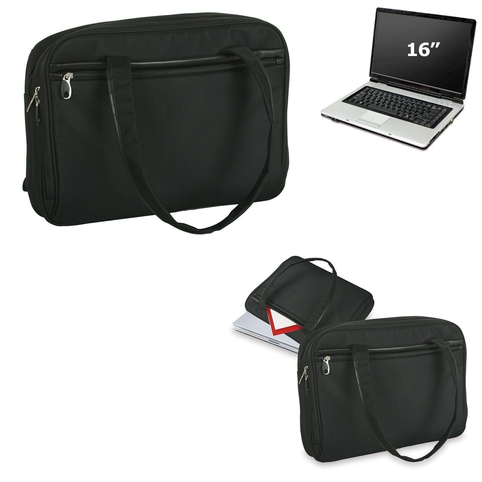 Ax16 Computer Bag Cosmopolitan Compu Tote Bag Case Computer Zipper Black To Fit 16inch L
