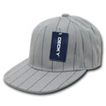 Decky Pin Striped Pinstriped Fitted Flat Bill Baseball Hats Caps-Grey-7-