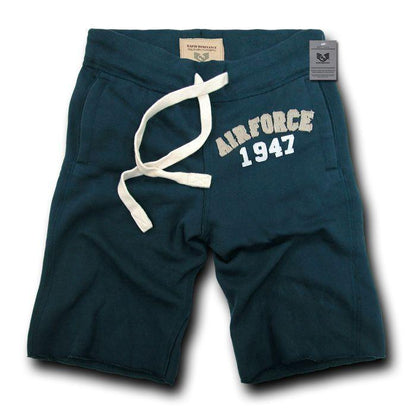 Rapid Dominance Brand US Army Air Force Navy Marines Military Logo Fleece Training Shorts-Small-Air Force - Navy-
