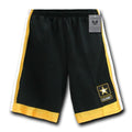 US Army Air Force Navy Marines Military Performance Training Shorts-Army Star - Black-Large-