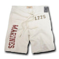 Rapid Dominance US Army Air Force Navy Marines Military Year Fleece Training Shorts-Marines - Cream-Large-