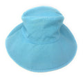 Cotton Ponytail Bucket Caps Hats Reversible Summer Women's Summer Beach Sun Hat-LT.BLUE/IVORY-