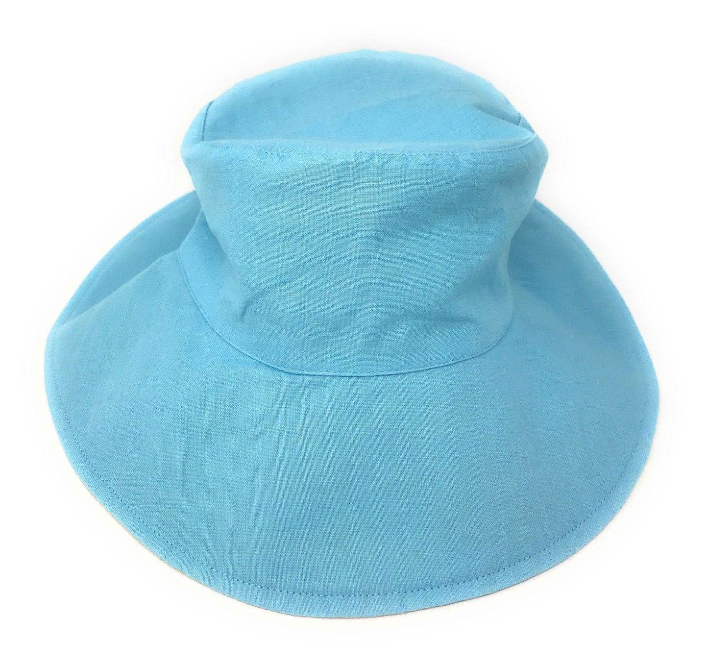 Cotton Ponytail Bucket Caps Hats Reversible Summer Women's Summer Beach Sun Hat-LT.PINK/IVORY-