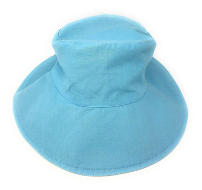 Cotton Ponytail Bucket Caps Hats Reversible Summer Women's Summer Beach Sun Hat-LT.PINK/IVORY-